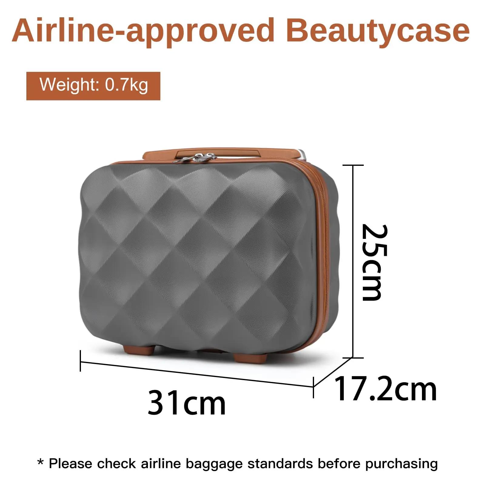 Étui de beauté pour voyageur britannique, mallette de maquillage rigide, bagage à main portable, poi