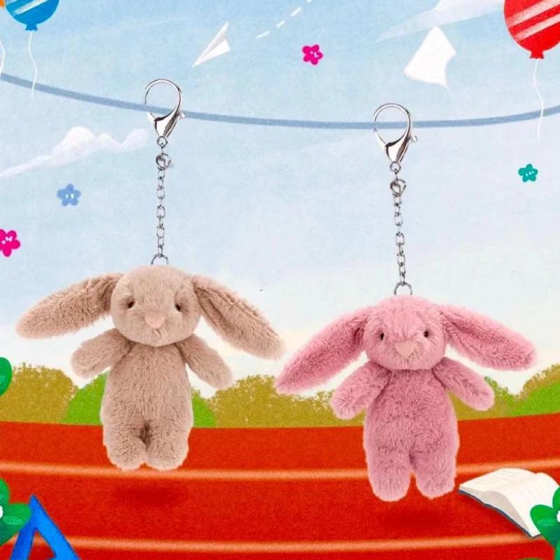 Porte-clés lapin de dessin animé, animaux en peluche, pompon d'amour, bibelot, jouet pour fille, sac