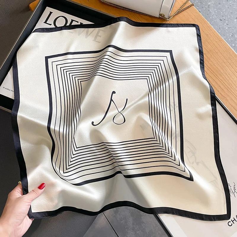 Group châle injSquare design pour femme, écharpe pour femme, ruban de cheveux, marque de luxe, bande