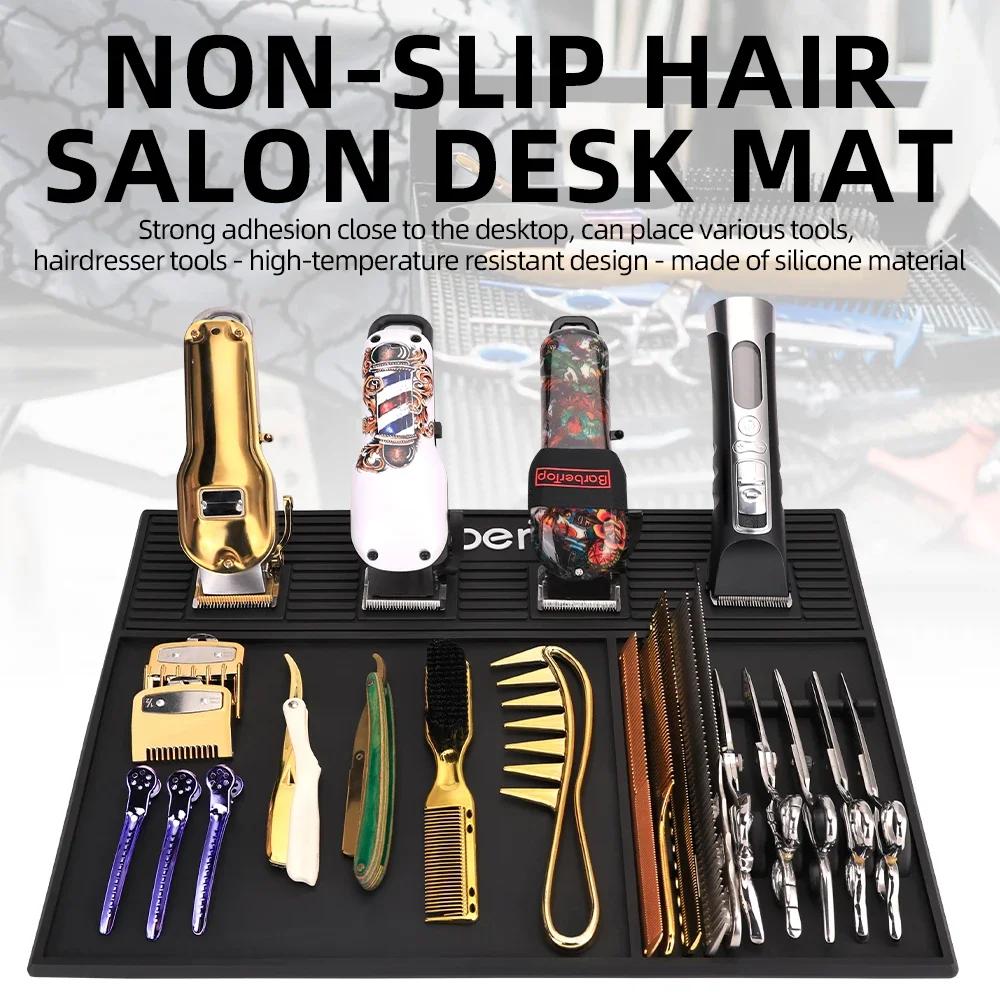 Plateau magnétique pour barbier à 6 emplacements, organisateur d'outils pour coiffeur, tapis de tabl