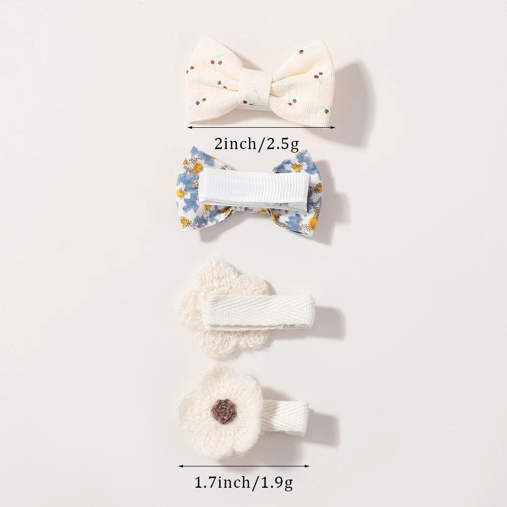 Bébé arcs 20 pièces/ensemble tissu fait à la main imprimé Barrette Boutique Mini Boutique frange arc