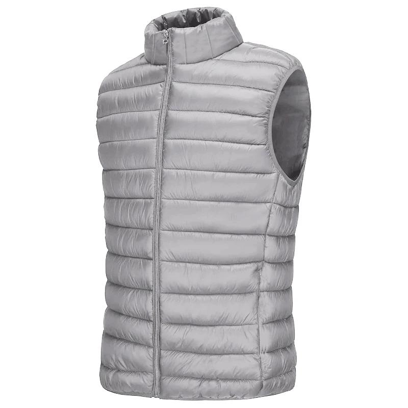 Gilet décontracté d'automne pour hommes, veste légère sans manches, fermeture éclair complète, gilet