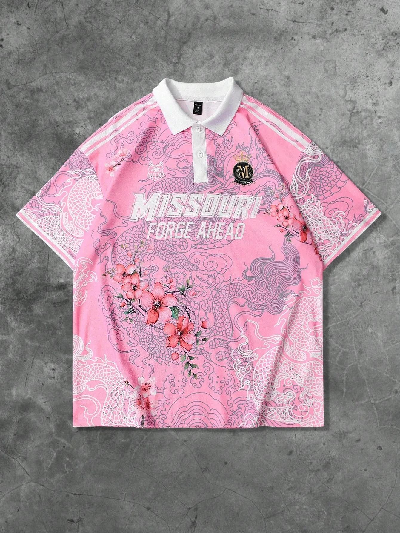 La nouvelle chemise POLO à manches courtes pour hommes d'été 2025 présente une impression de motifs 
