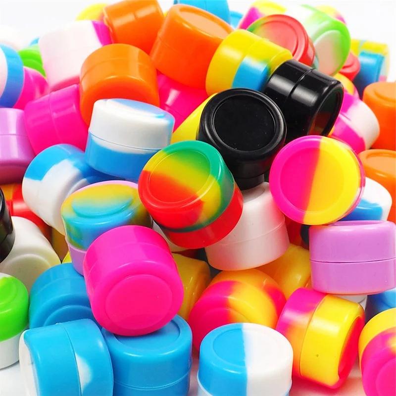 Mini boîte antiadhésive en Silicone, 100 pièces, Pot de stockage de cire d'huile, bouteille de voyag