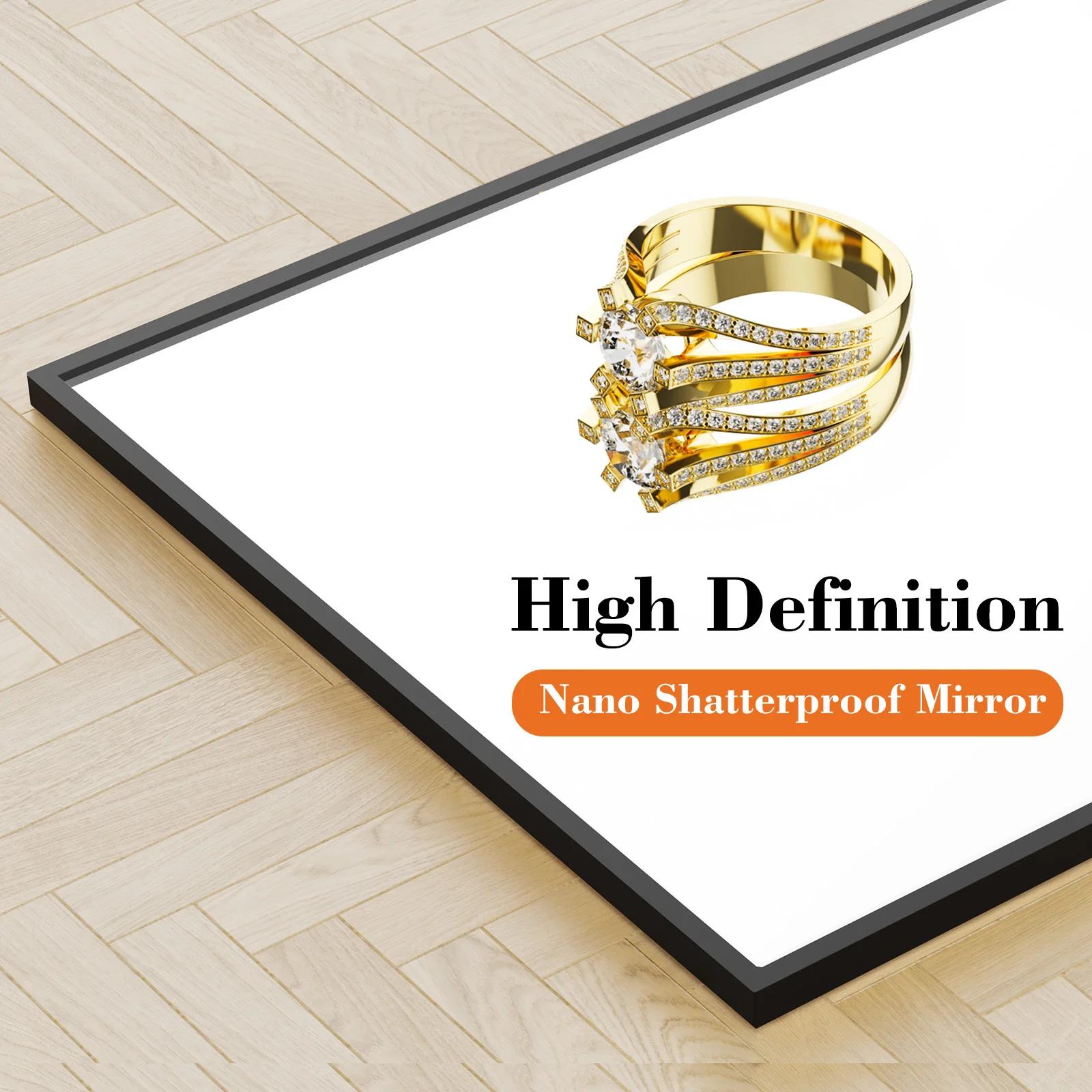 JHK 64 "x 21" miroir mural complet miroirs muraux suspendus ou inclinés avec support cadre en alliag