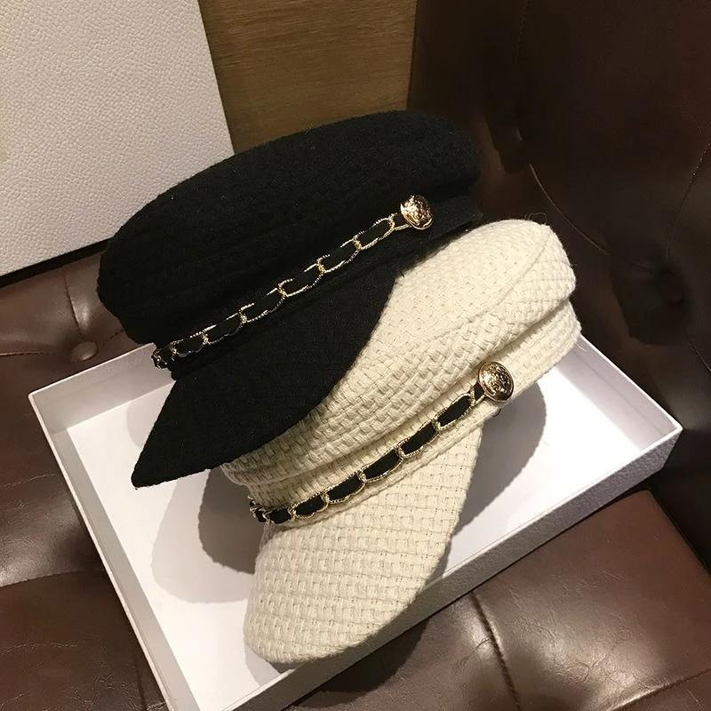 Béret de Style britannique pour femmes, casquette à bec de canard, casquette plate octogonale tendan
