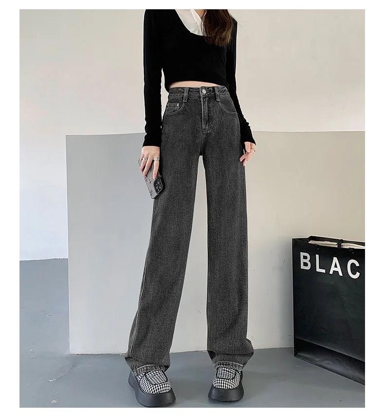 Nouveaux Styles d'automne et d'hiver adaptés à toutes les saisons, jean basique pour femmes, taille 
