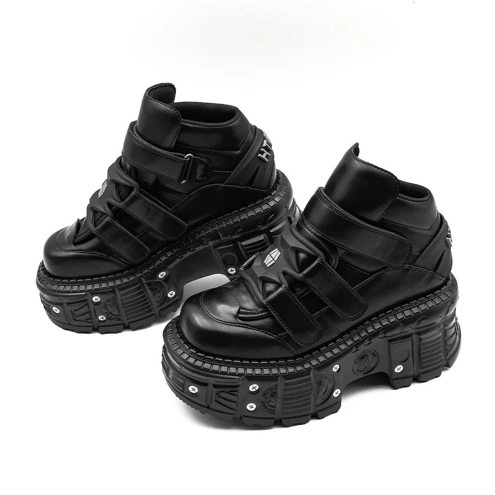 2026 nouveau Style Punk femmes chaussures gothique cheville Rock bottes à lacets talon hauteur 9CM p