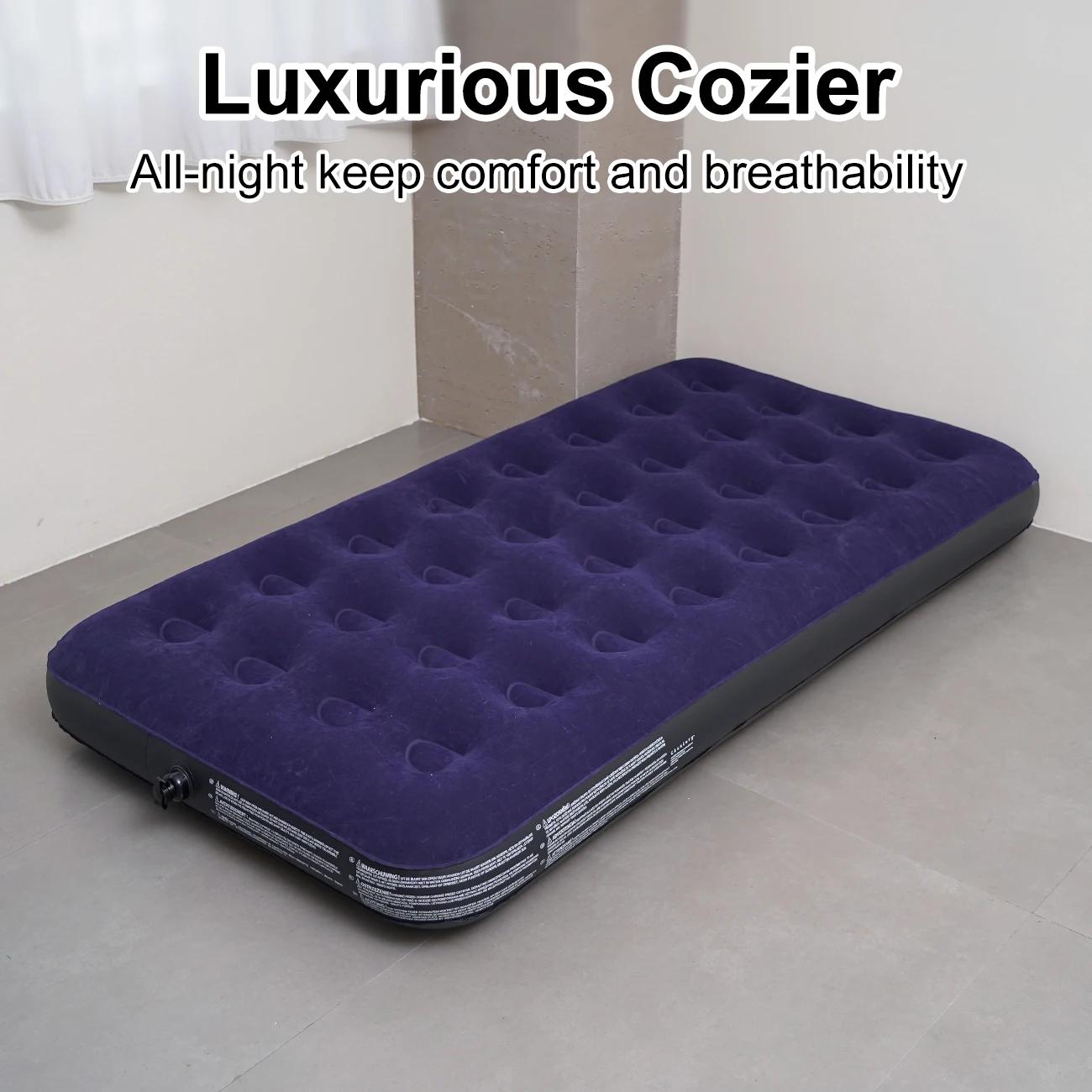Lit gonflable de matelas d'air de taille unique, coussin de couchage de Camping de matelas gonflable