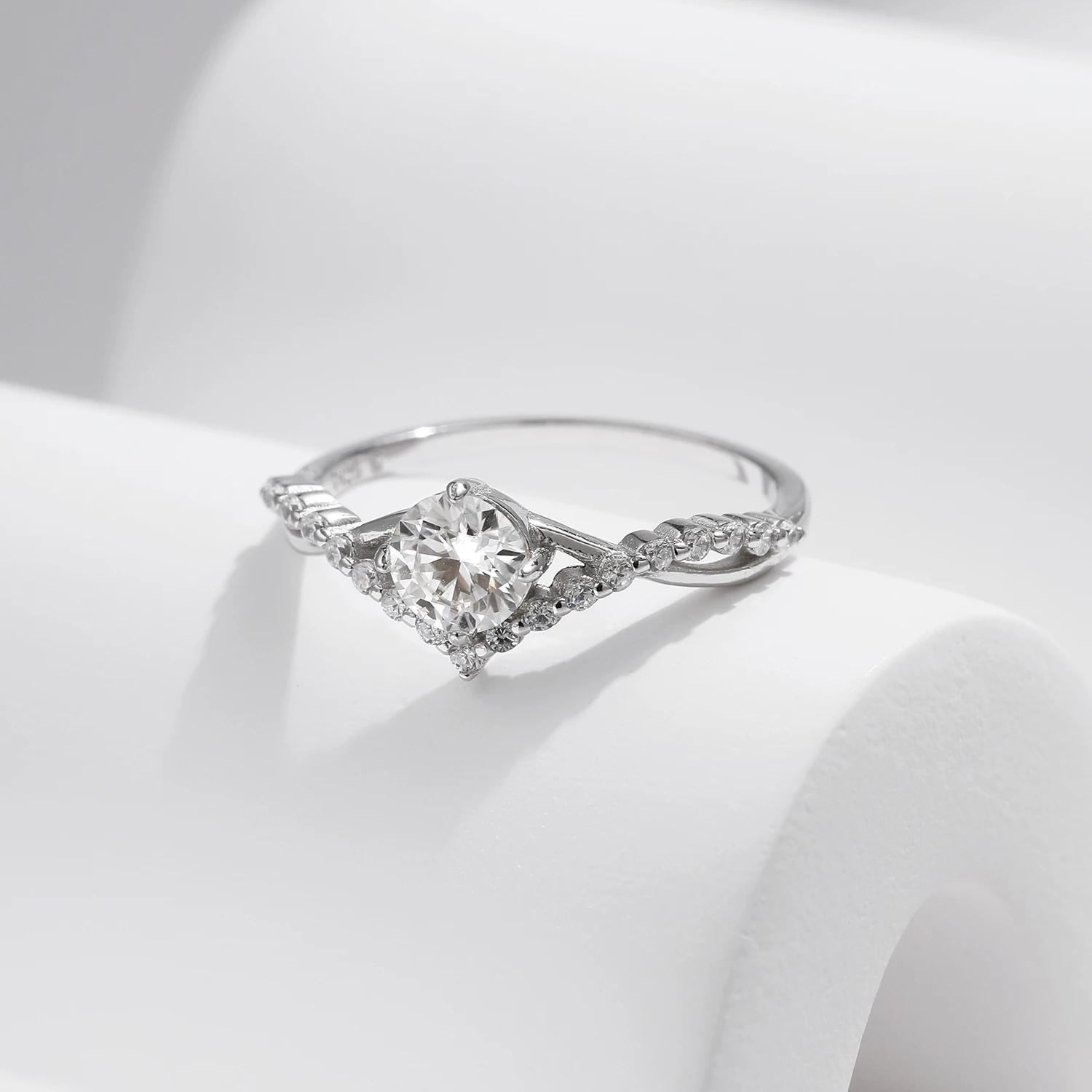 MODIAN couronne D couleur Moissanite bague délicate laboratoire diamant bague 925 en argent Sterling