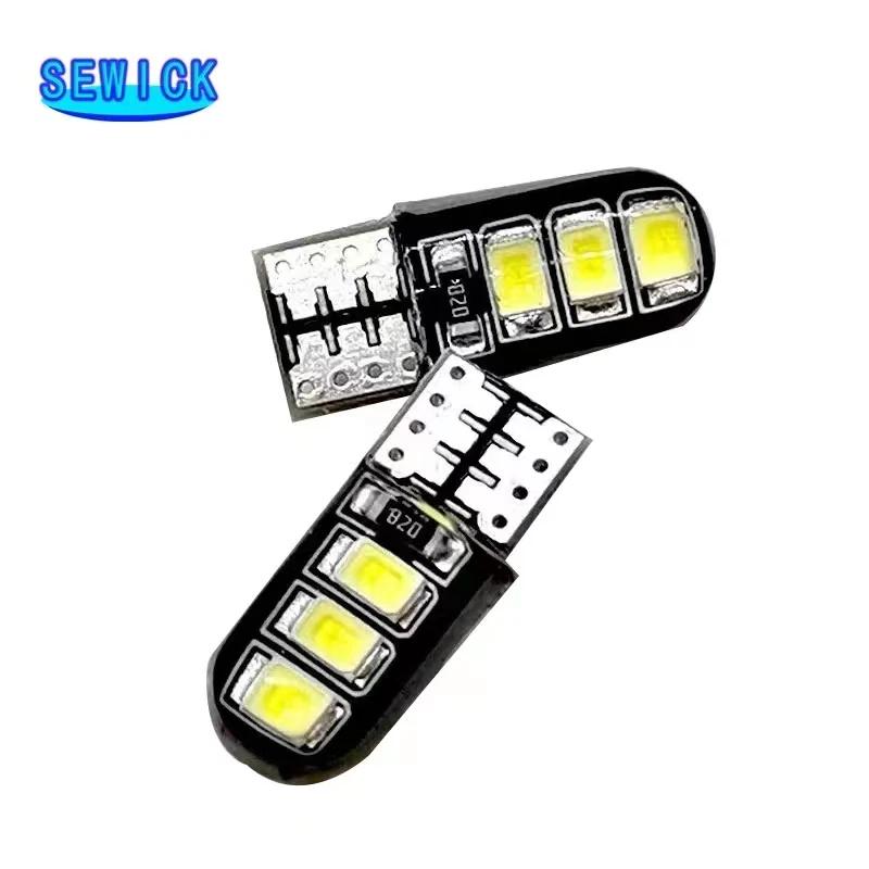 100 pièces en gros T10 coque en silicone 6 SMD LED voiture lecture dôme lumières W5W WY5W 6LED 6SMD 
