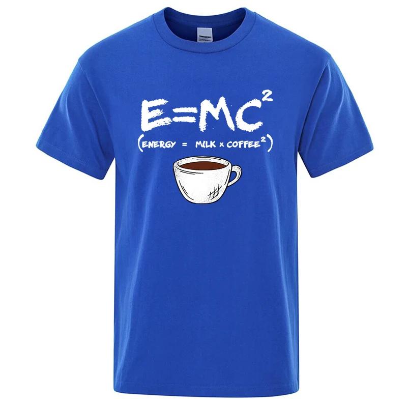 T-shirt d'été pour hommes 100% coton décontracté drôle énergie = lait + café imprimé hommes Cool amp