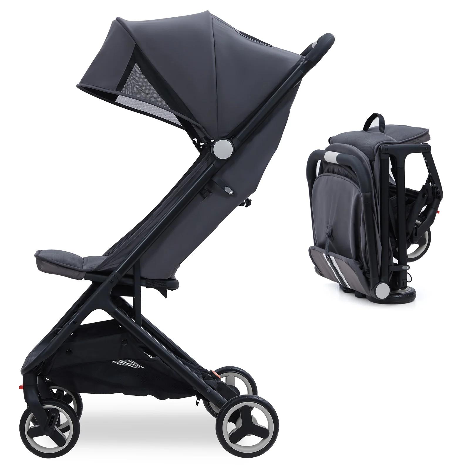 Poussette légère pour bébé, poussette parapluie compacte avec auvent/repose-pieds/dossier réglable, 