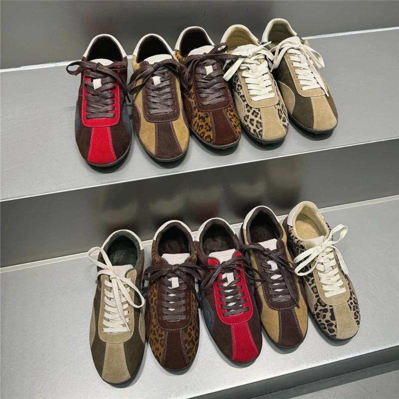 MORAZORA 5 couleurs vache daim cuir femmes baskets à lacets léopard couleur mixte baskets plates pri