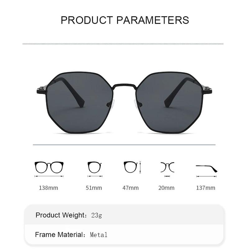 Lunettes de soleil classiques à monture géométrique et ronde en métal, 2 pièces, à la mode, pour déc