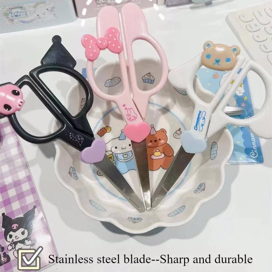 1pc Ciseaux en acier inoxydable Hello Kitty Kuromi, Papeterie mignonne, Ciseaux pour travaux manuels