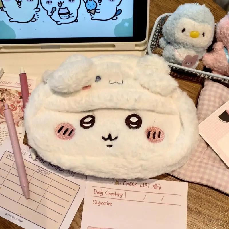 Étui à stylos en peluche Anime, boîte de papeterie Usagi Hachiwareas, étui à stylos de grande capaci