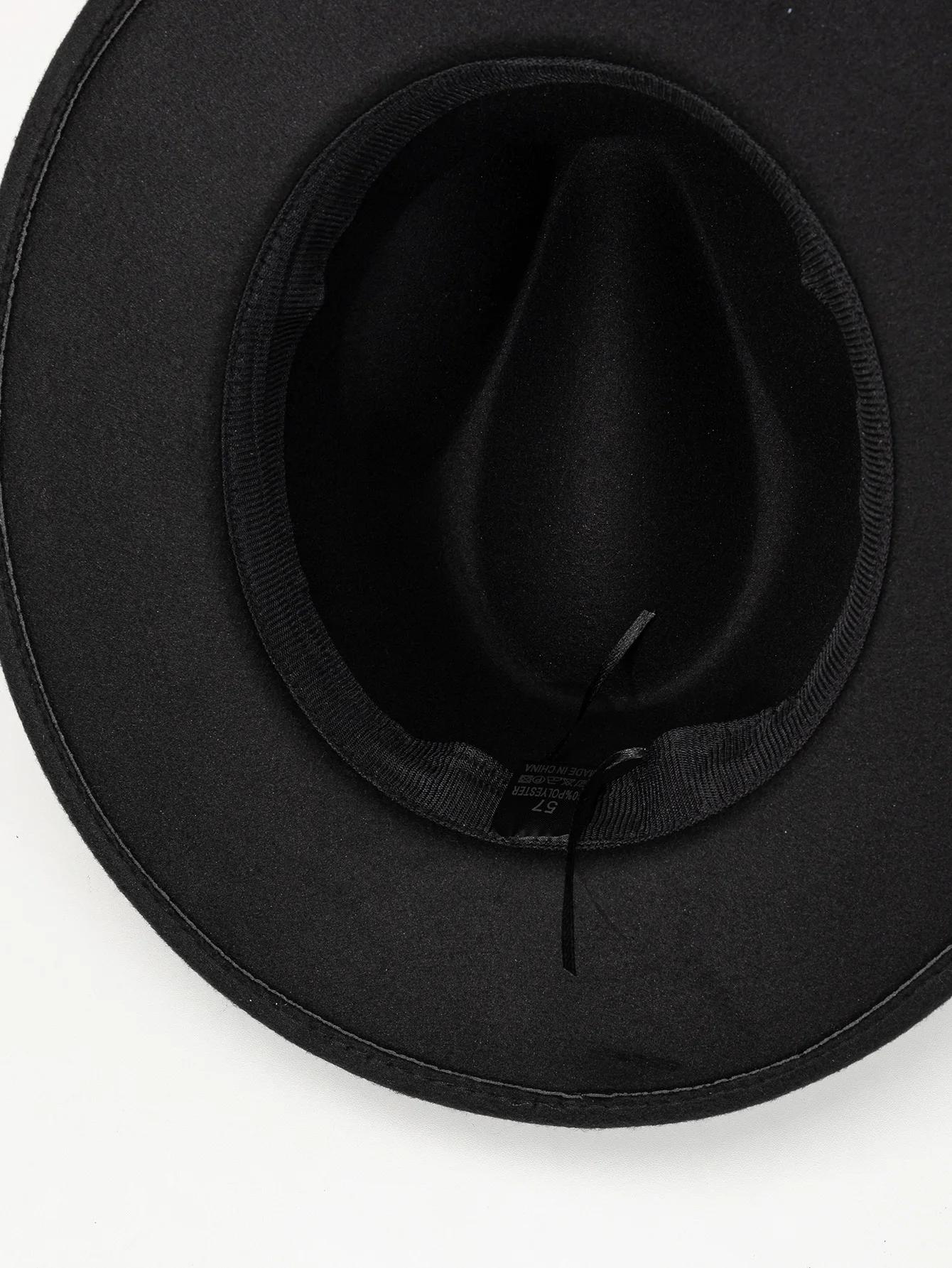Nouveaux chapeaux à grands bords pour hommes et femmes, chapeaux de jazz en laine à la mode, chapeau