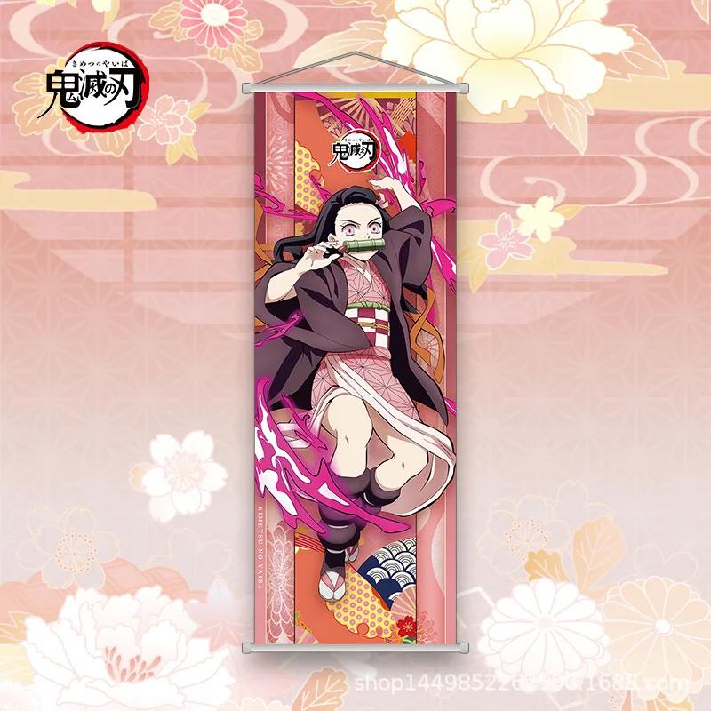Peintures suspendues Demon Slayer, bobine longue de dessin animé Kamado Nezuko, affiche de décoratio