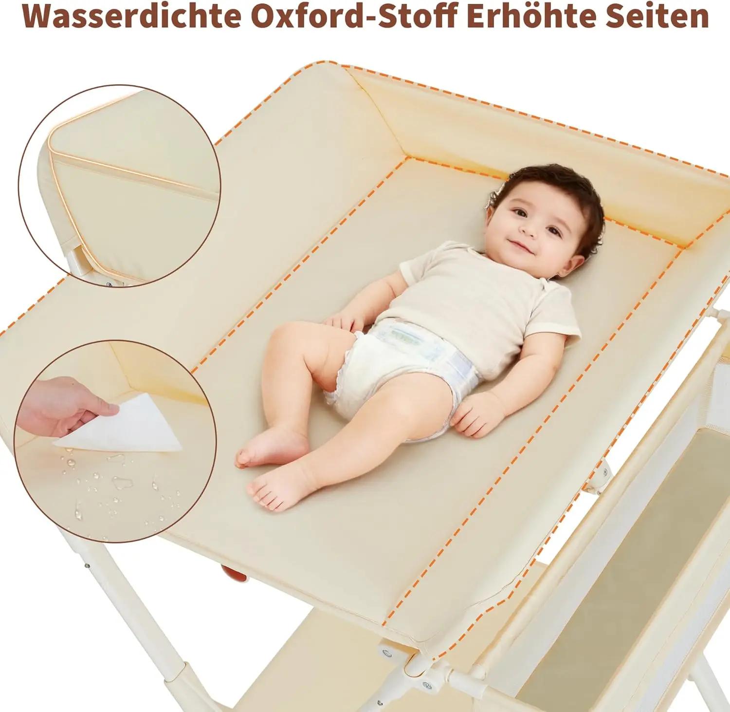 Table à langer pliable pour bébé, station à couches roulante, organisateur de chambre d'enfant avec 