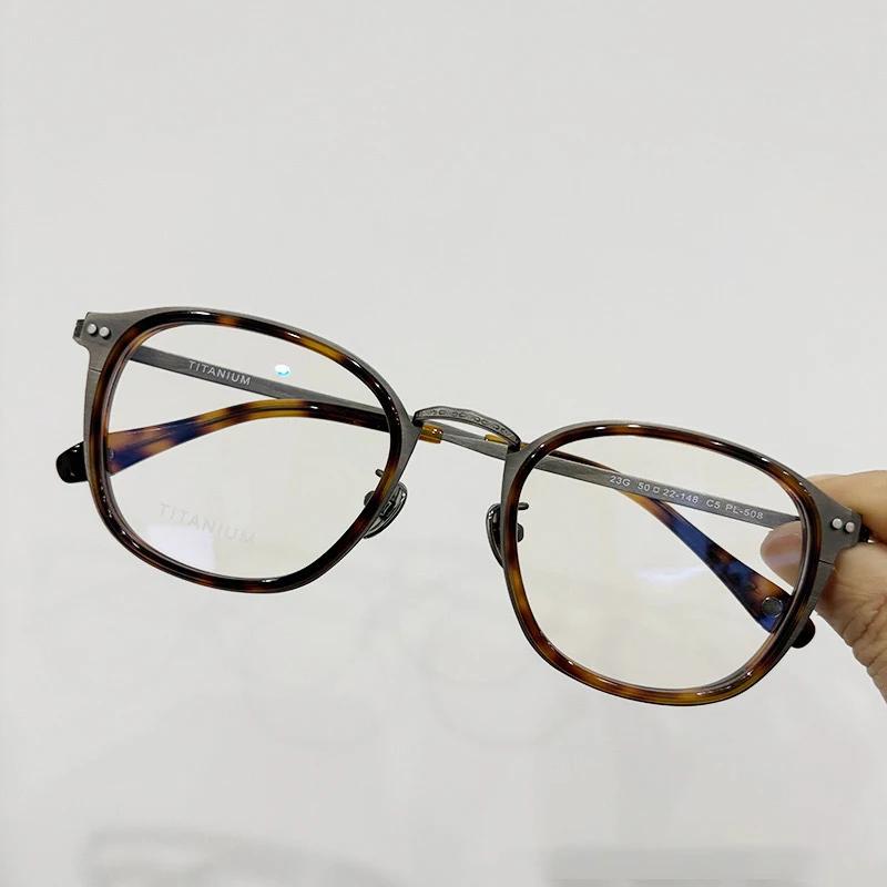 Lunettes rétro en titane pur pour hommes, nouvelle Reproduction de Style japonais, galvanoplastie IP