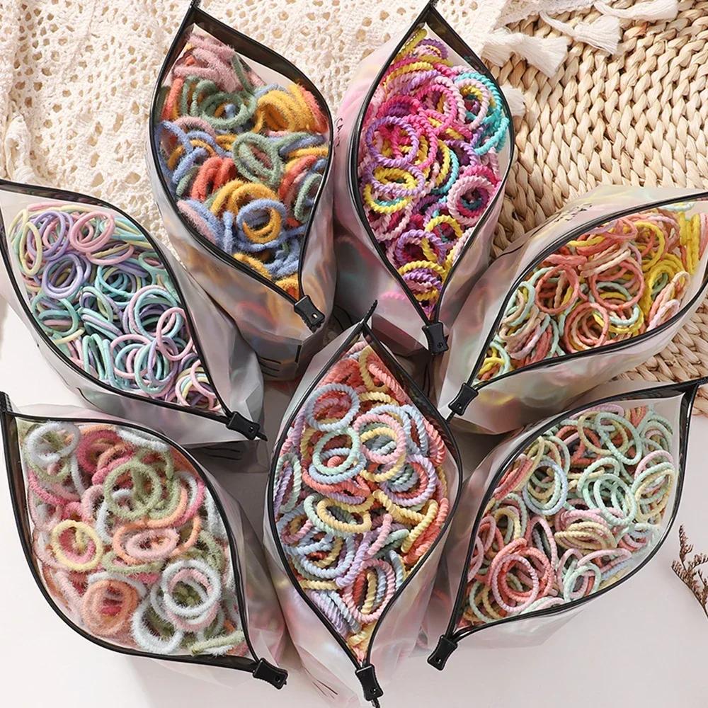100 pièces/sac bandes de cheveux élastiques filles bébé accessoires de cheveux durables enfant annea