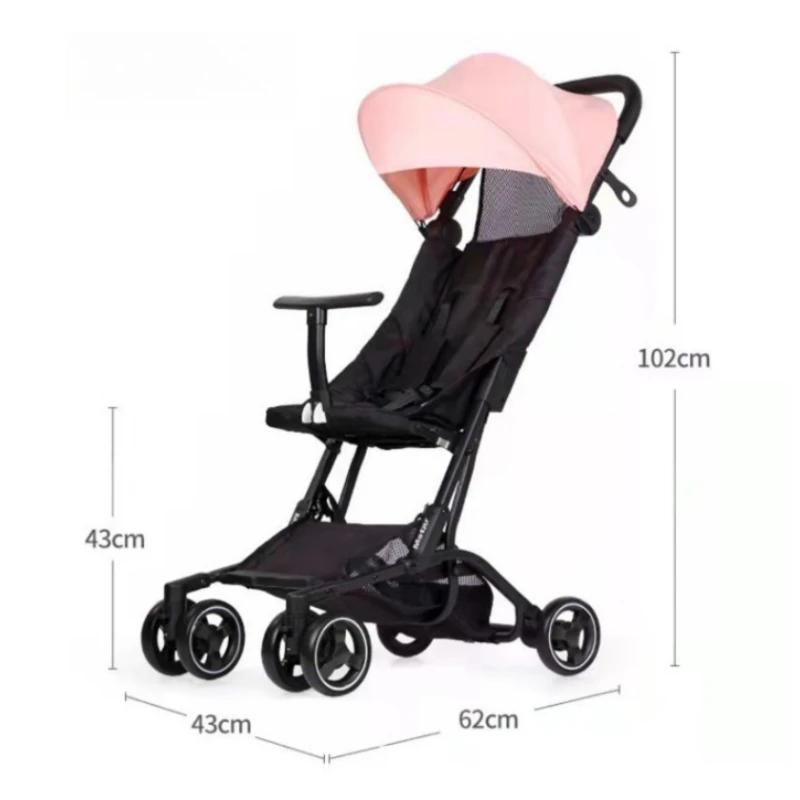 2025 nouveau Simple embarquement bébé poussette quatre roues Absorption des chocs léger Ultra-petit 