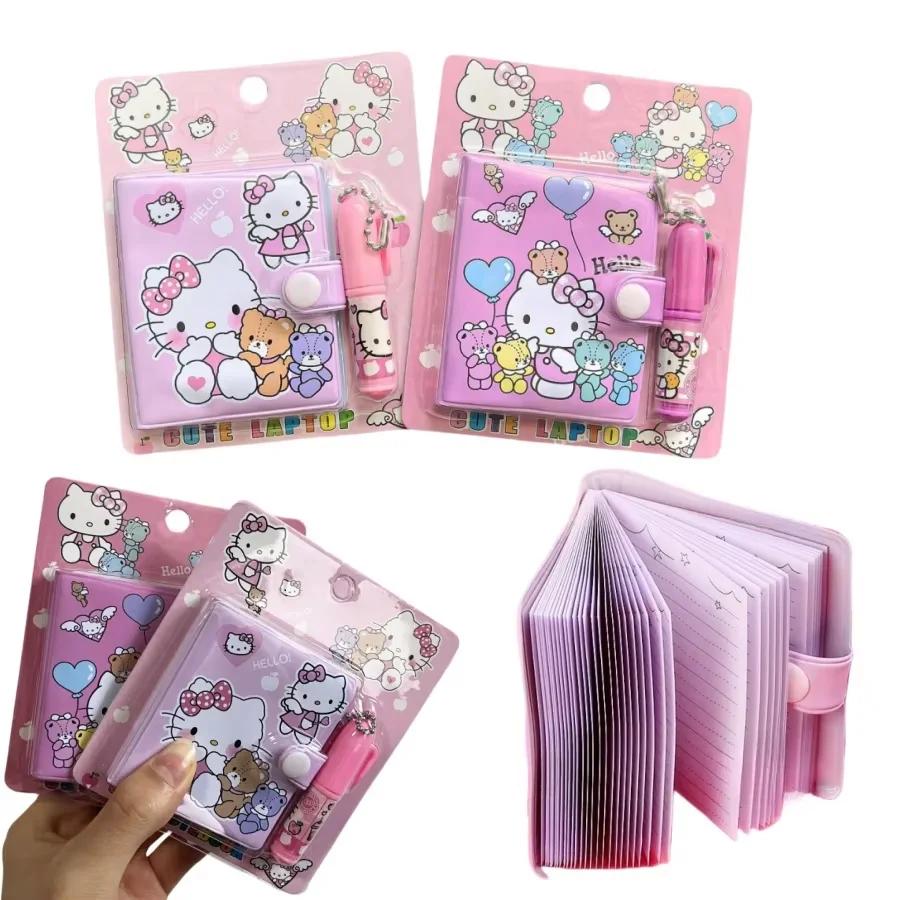 Lot de 1/4/8/16 carnets Hello Kitty, petit format, Kawaii, mini, portable, fournitures scolaires, pa