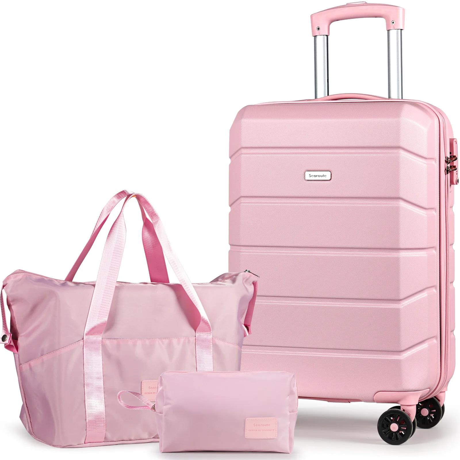 Valise à roulettes rigide pour bagages à main, bagage de cabine léger avec serrure TSA et 4 roues pi