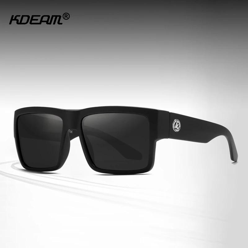 KDEAM toutes les lunettes de soleil polarisées noires unisexe lentille polarisante de forme carrée l