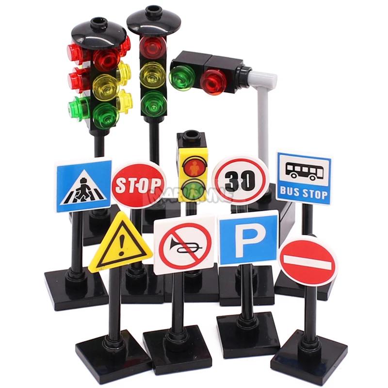 Marumine – mini blocs de construction accessoires bloc MOC panneau lumineux de signalisation routièr