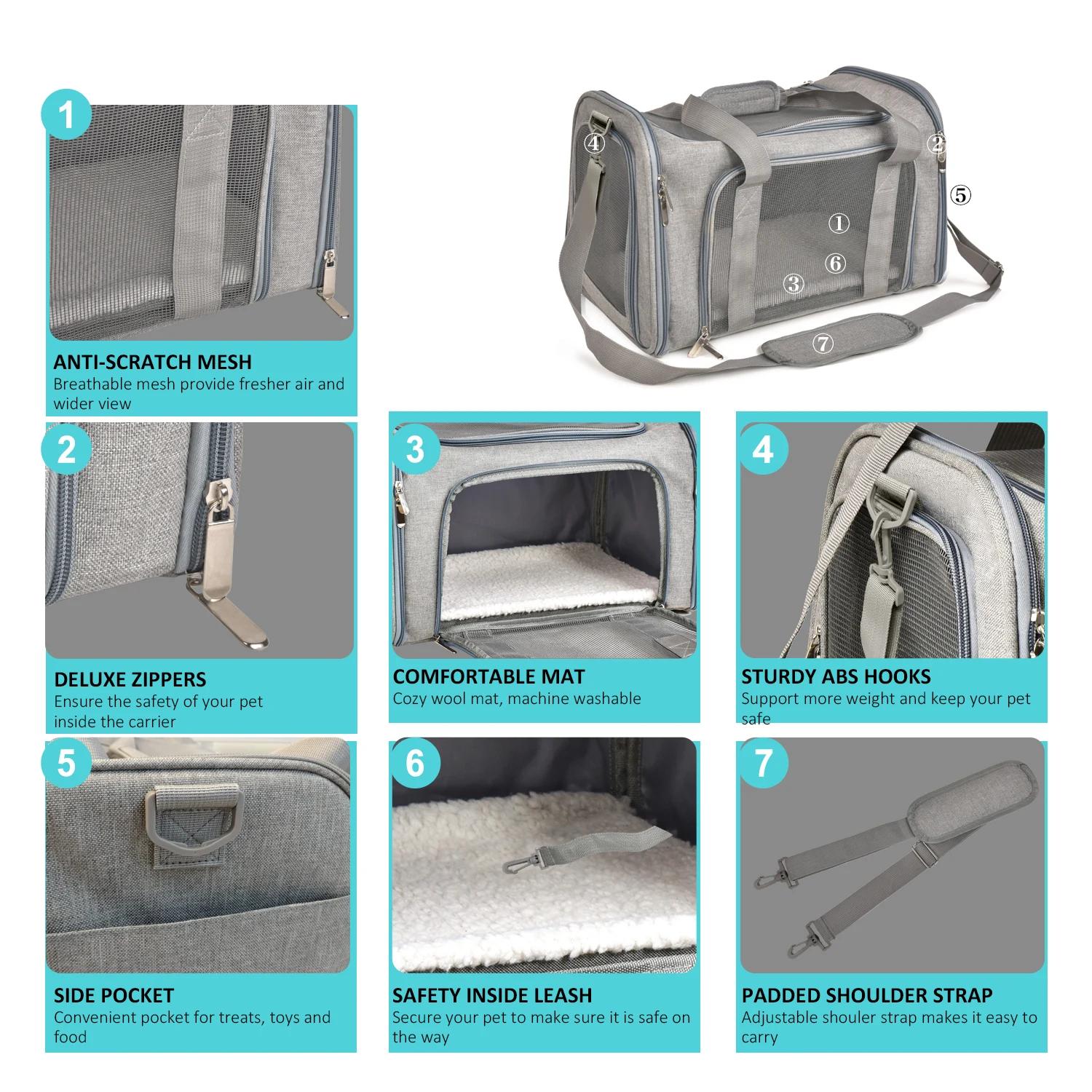 Sac de Transport pour chiens, sac à dos latéral souple, porte-animaux de compagnie, sacs de voyage p