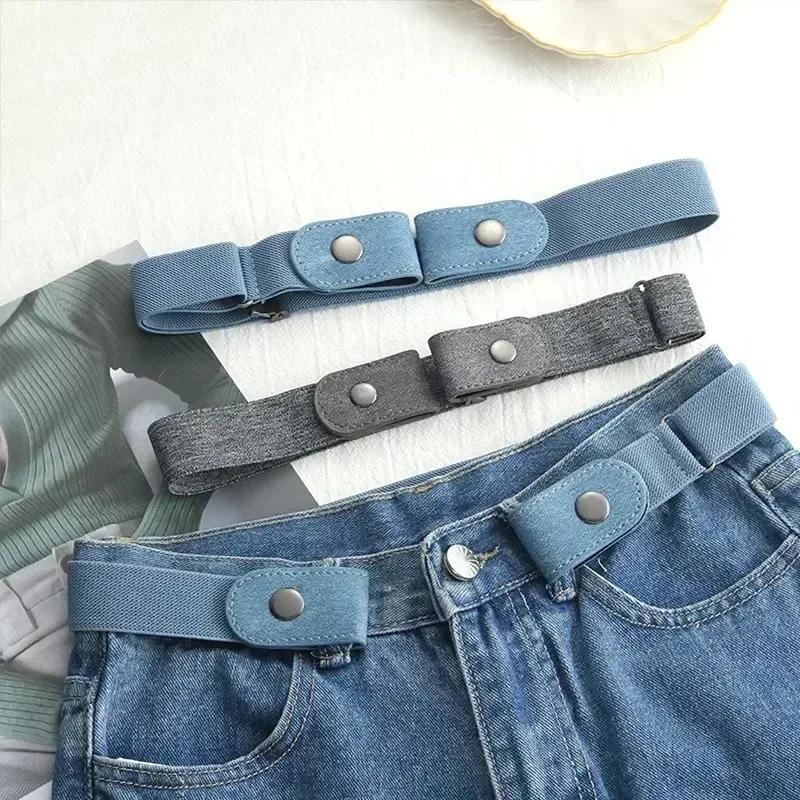 Bande de taille élastique réglable en toile, ceinture Invisible sans boucle pour femmes et hommes, p