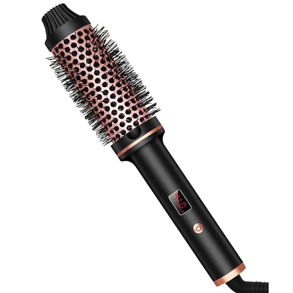 Fer à Friser Professionnel Ionique 3 en 1, Brosse Thermique Anti-Brûlure, Baguette à Boucles