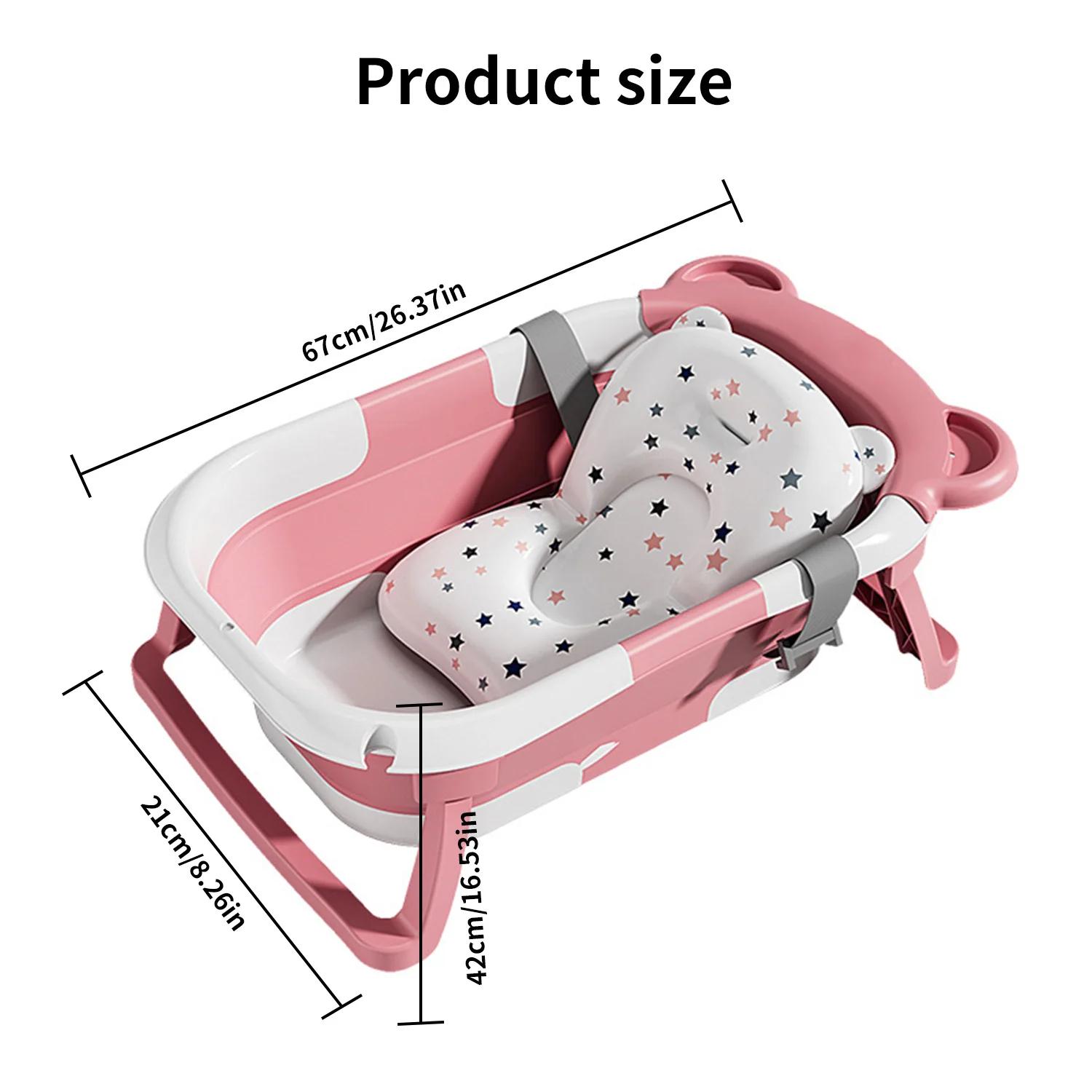 Baignoire pliable pour bébé, grande baignoire avec tapis de bain antidérapant, bain de voyage portab