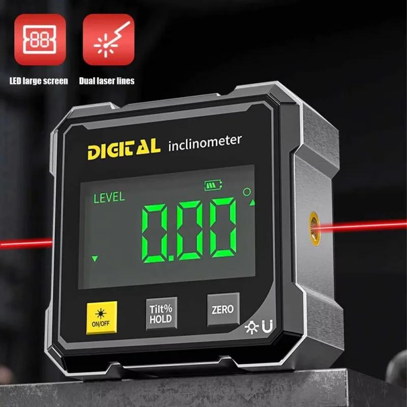 NOUVEAU Niveau numérique magnétique double face avec laser, rapporteur électronique, horizontomètre,