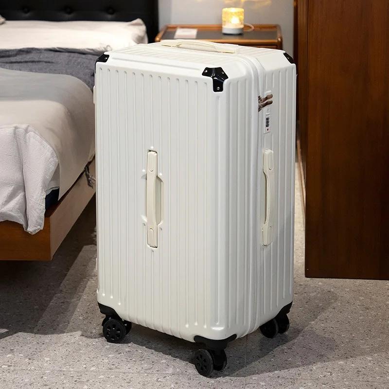 Valise à cinq roues de 28 pouces, grande capacité, avec coins renforcés, multifonctionnelle, solide 