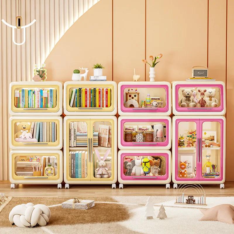 Armoire de rangement de jouets pour enfants, casier, étagère à livres, armoire de rangement multifon