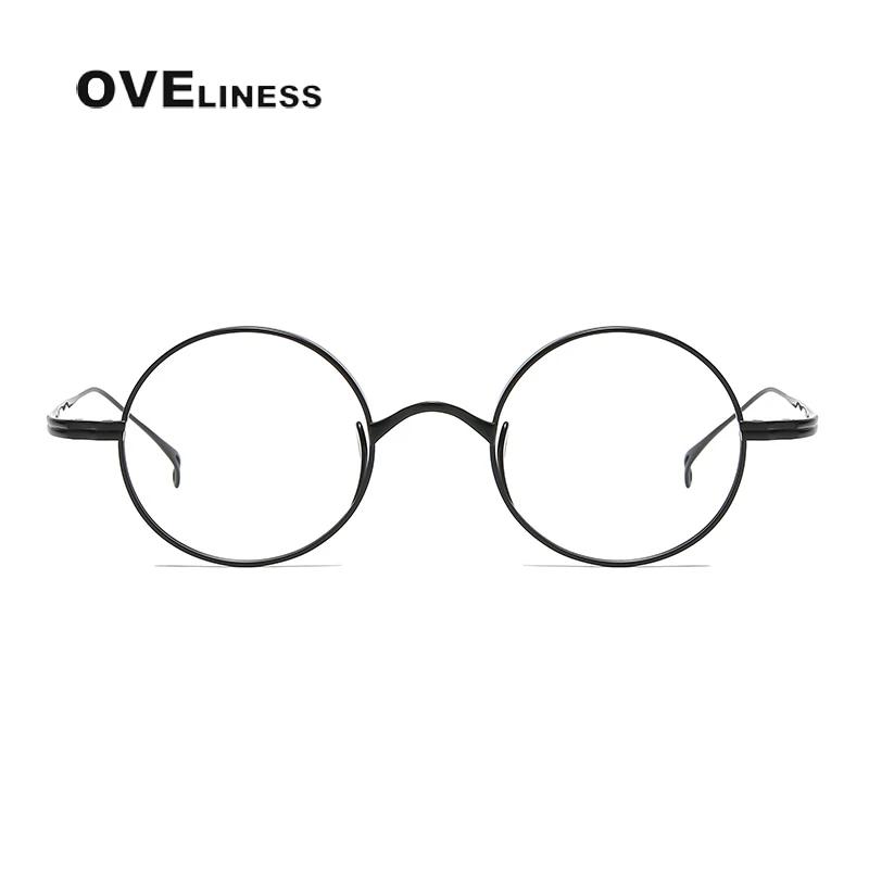 Monture de lunettes en titane pur pour hommes rétro rond montures de lunettes de Prescription femmes