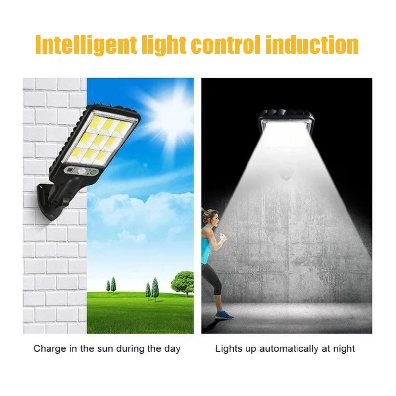 Applique murale solaire sans fil avec détecteur de mouvement, lampadaires extérieurs, sécurité, 3 mo