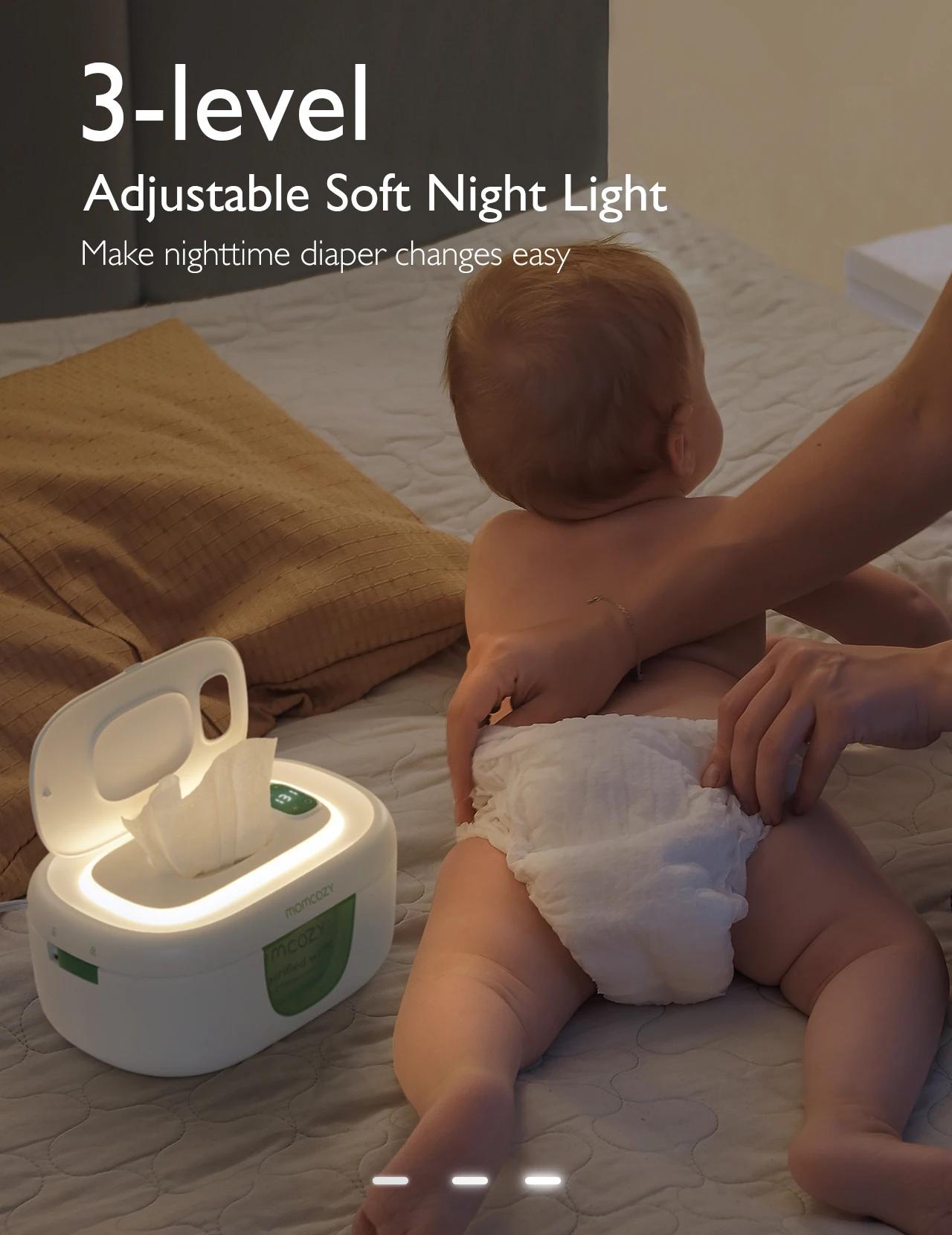 Momcozy Chauffe-lingettes pour bébé, grande capacité, chauffage rapide et uniforme, 4 modes de contr