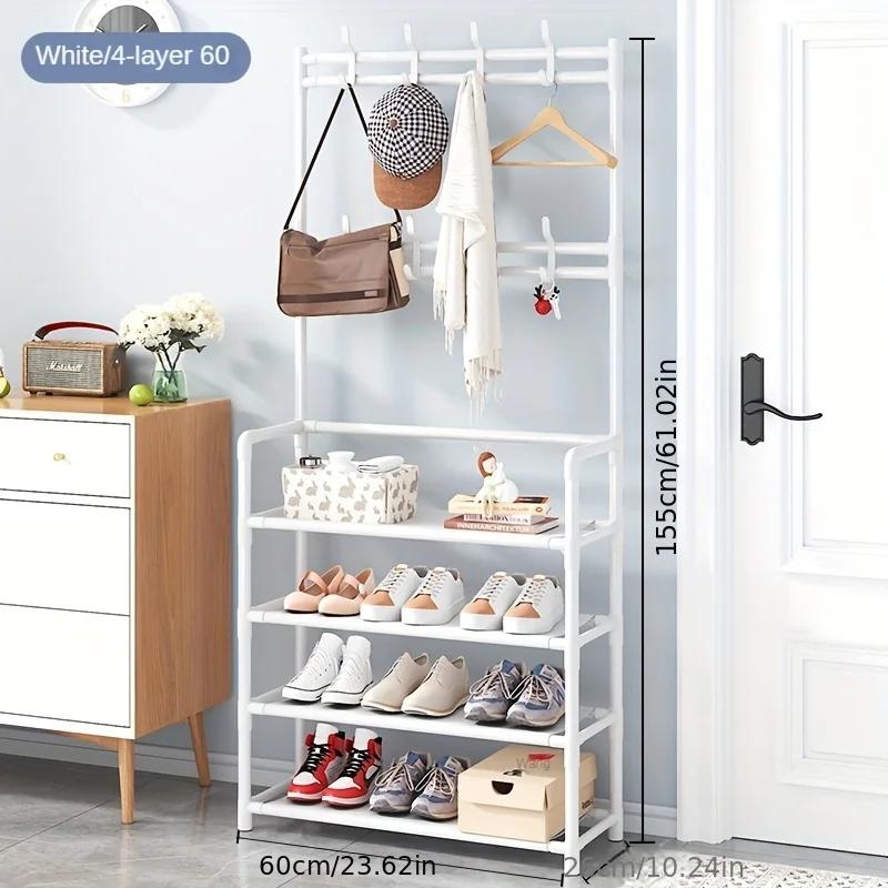Porte-manteau et chaussures en métal à 4/5 niveaux avec 8 crochets, pour salon, chambre à coucher, b