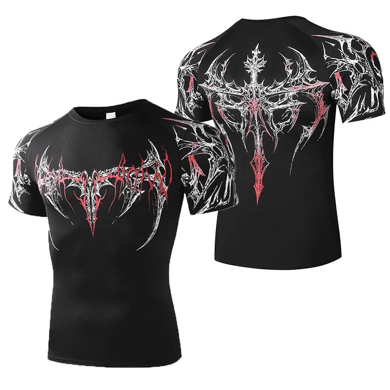 T-shirt ajusté pour homme, T-shirt de compression d'été pour homme, Hauts de fitness pour la gym, Vê