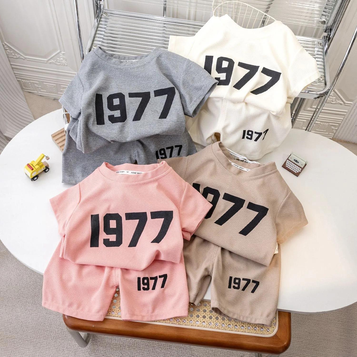 Vêtements d'été pour enfants de 1, 2, 3 et 4 ans, T-shirt à manches courtes, shorts trempés, design 