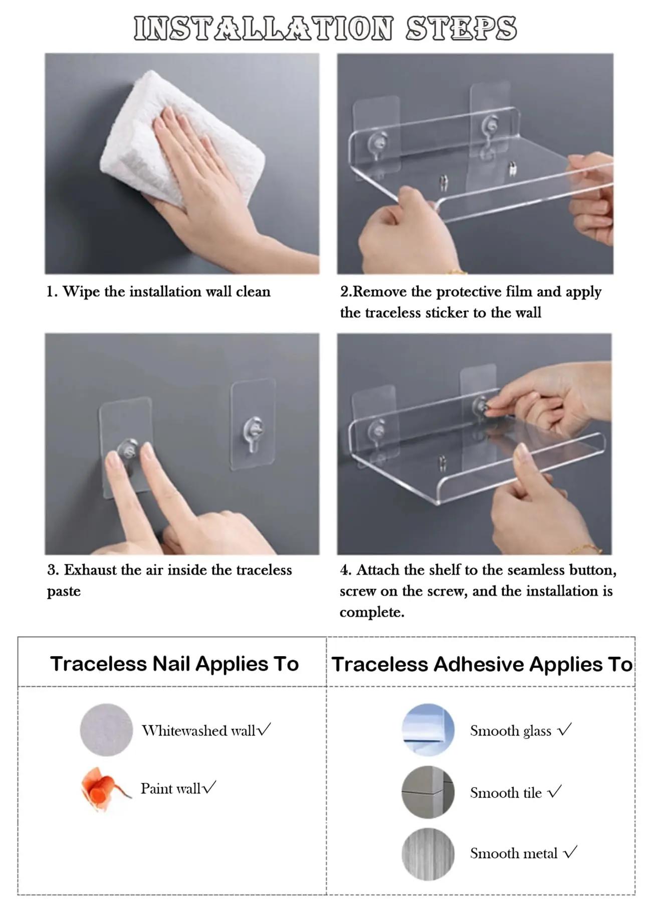 Étagère de rangement murale en acrylique de couleur, étagères modernes pour salle de bain, salon, po