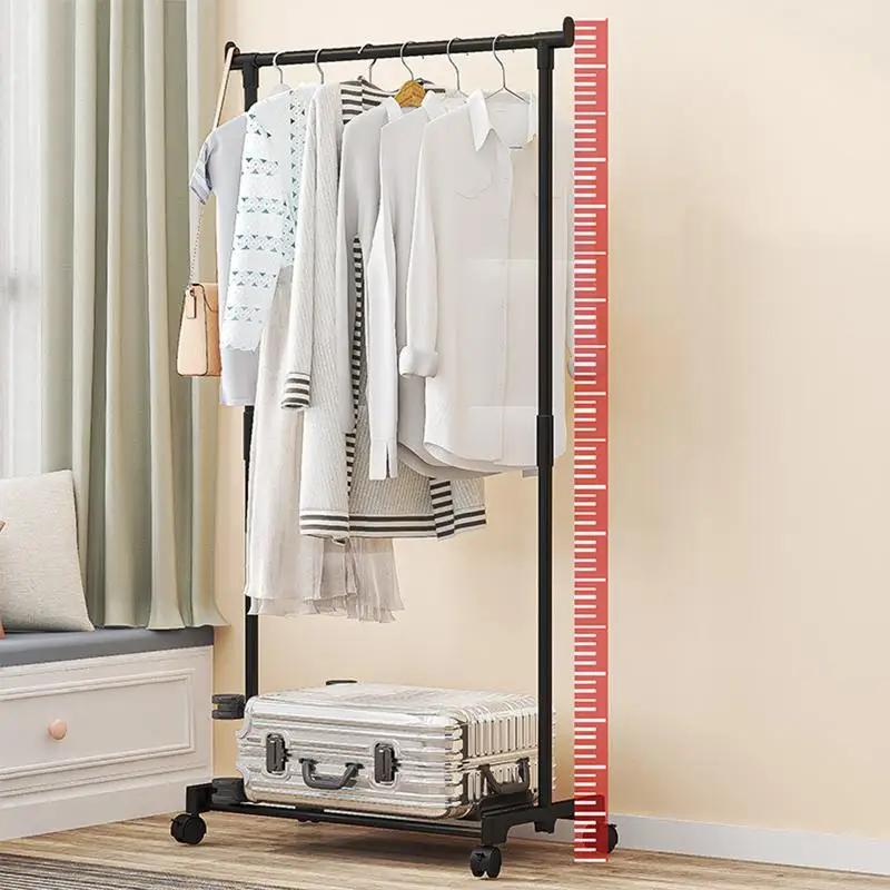 Cintre mobile à roulettes pour chambre à coucher, vêtements doubles, rapport Everthe, vêtements T1 a