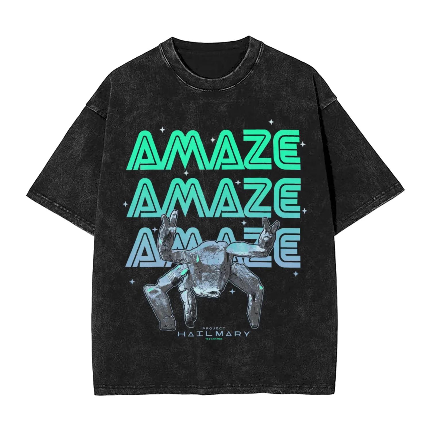 Men Project Hail Mary Rocky The Alien Distressed Portrait    T-shirts, vêtements de plage, Y2K, t-s