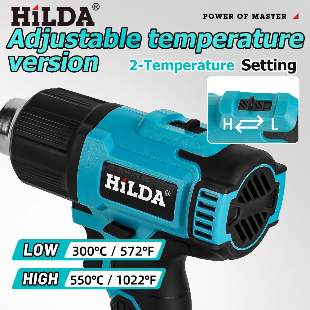 Pistolet à air chaud portatif HIDLA 21V, rechargeable sans fil, deux modèles, compatible avec batter