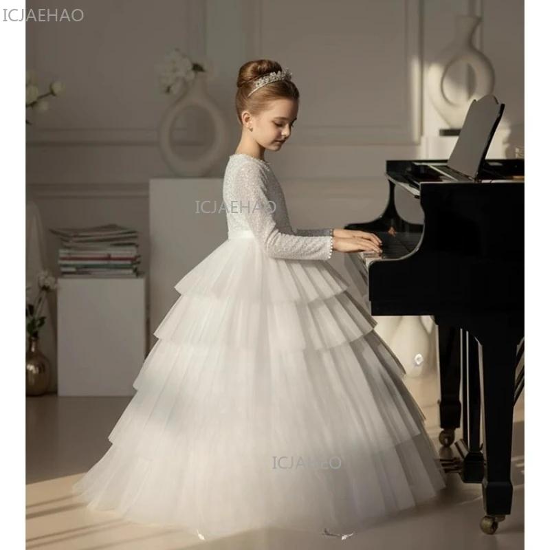 Robes Blanches pour Filles, Jupe Tutu Enfant, Robe de Princesse pour Anniversaire, Tenue de Spectacl
