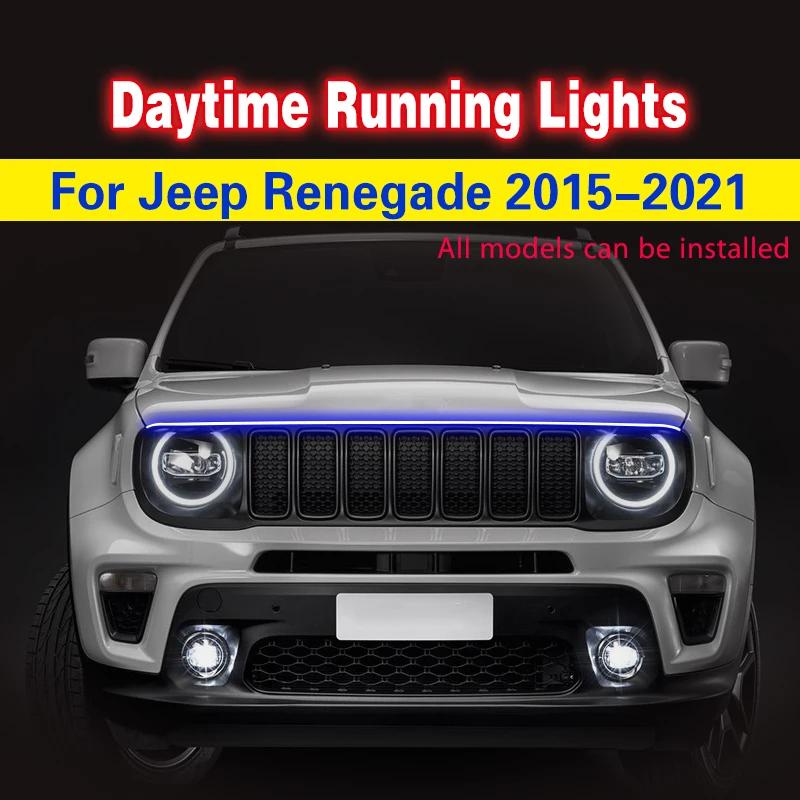 1 pièces pour Jeep Renegade 2015-2021 LED feux diurnes DRL 12V universel Auto étanche Flexible lampe